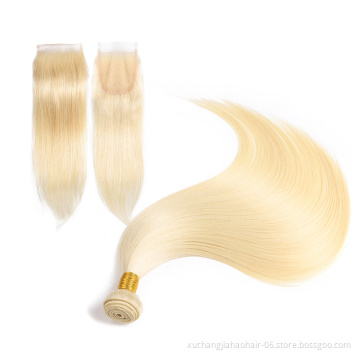 613 Blonde Virgin Human Hair,613 Cuticle Aligned Hair Bundles With Frontal,Blonde Virgin Human Hair 613 Bundles With Closure